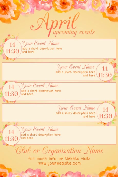 April Calendar Template PosterMyWall