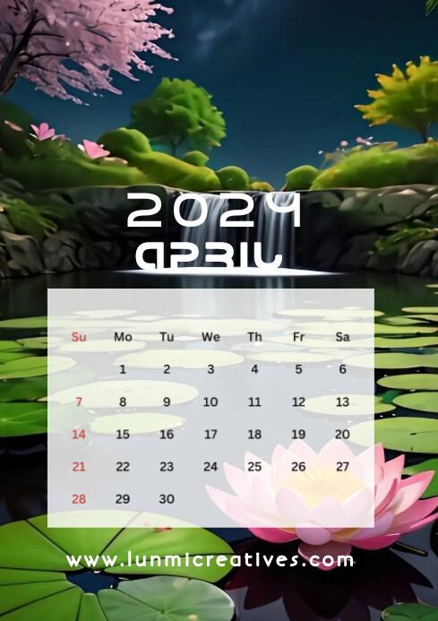 April Calendar Template PosterMyWall