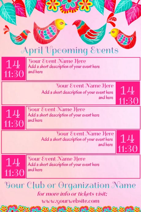April Calendar Template | PosterMyWall April Calendar Template | PosterMyWall