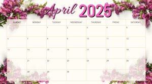 April calendar Præsentation (16:9) template