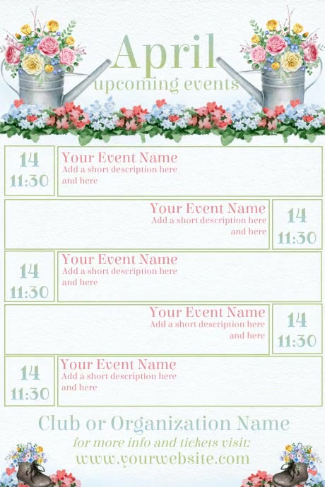 April Calendar Template PosterMyWall