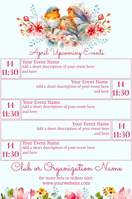 April Calendar Template PosterMyWall