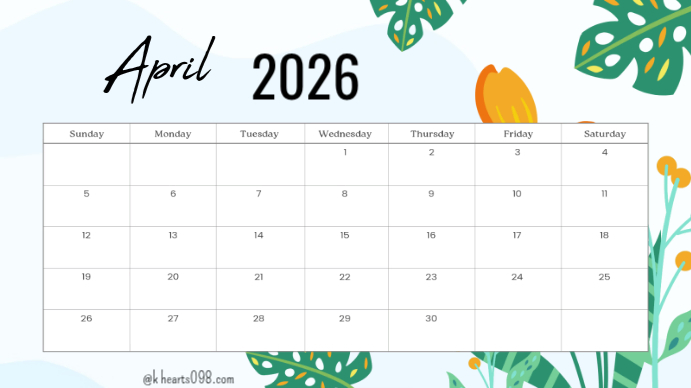 April calendar Template | PosterMyWall