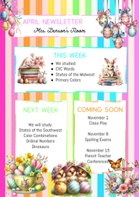 Blanc april classroom newsletter a4 A4 Template