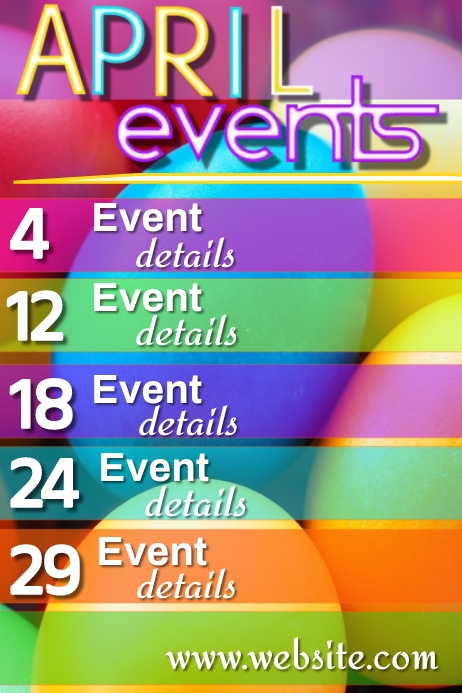 April Event Calendar Template | PosterMyWall