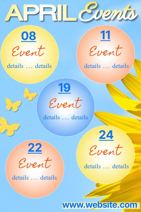 April Events (3) Plakkaat template