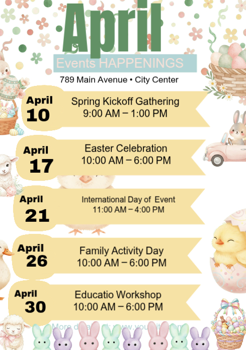 April Events A3 Template | PosterMyWall