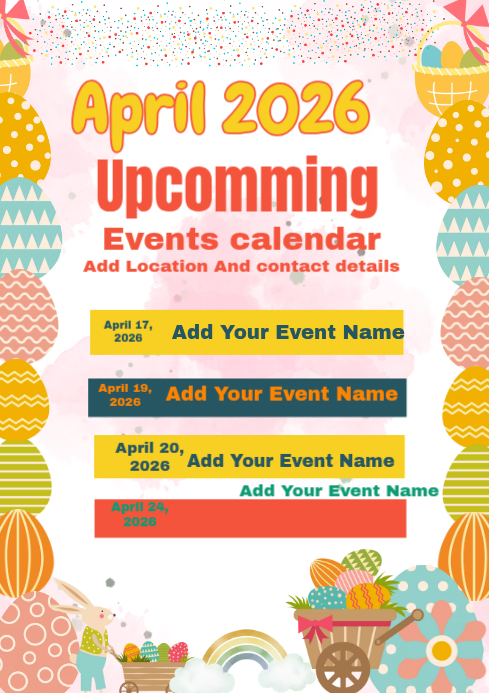 Copy of April events calendar design template | PosterMyWall