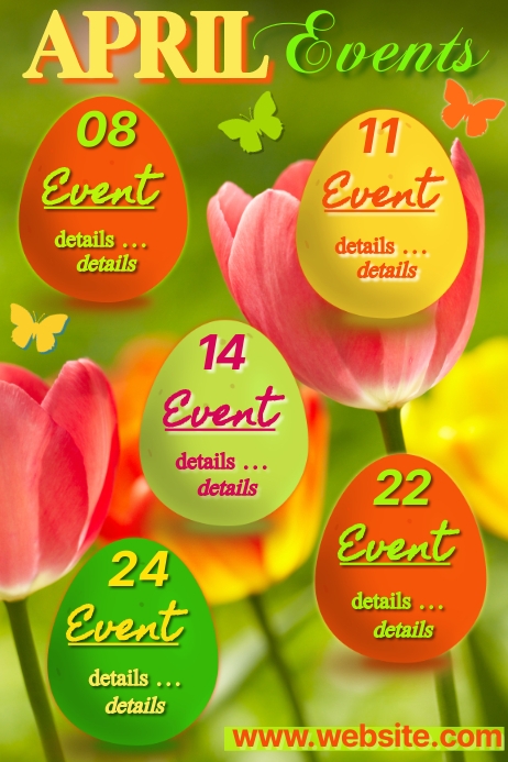 April Events Poster Template | PosterMyWall April Events Poster Template | PosterMyWall