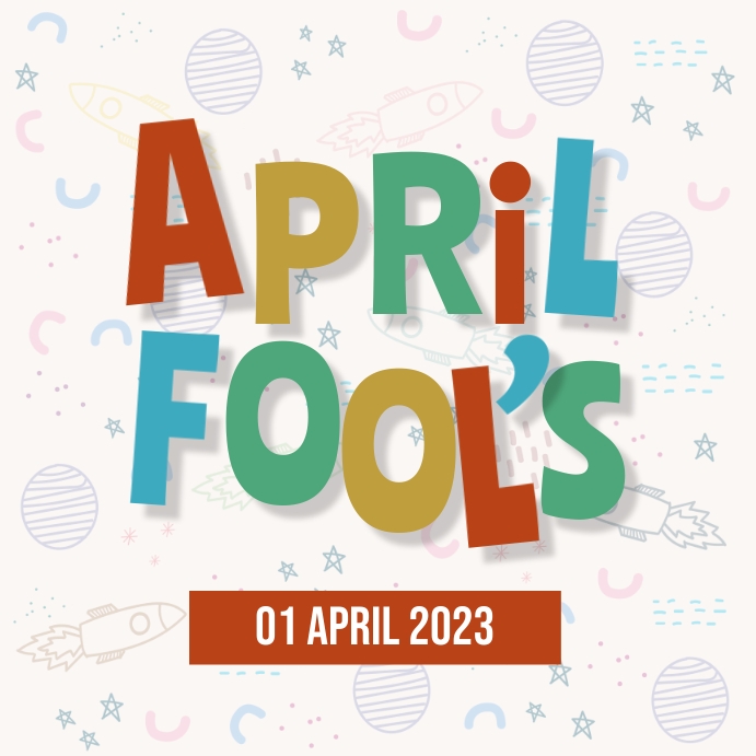 April Fool's Day Colorful instagram post Instagram-opslag template