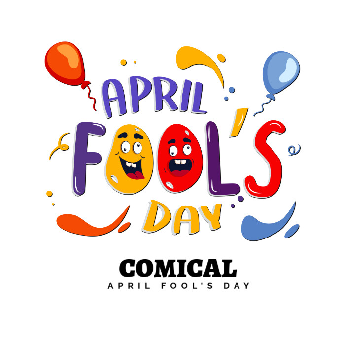 April fool's day design Logotyp template