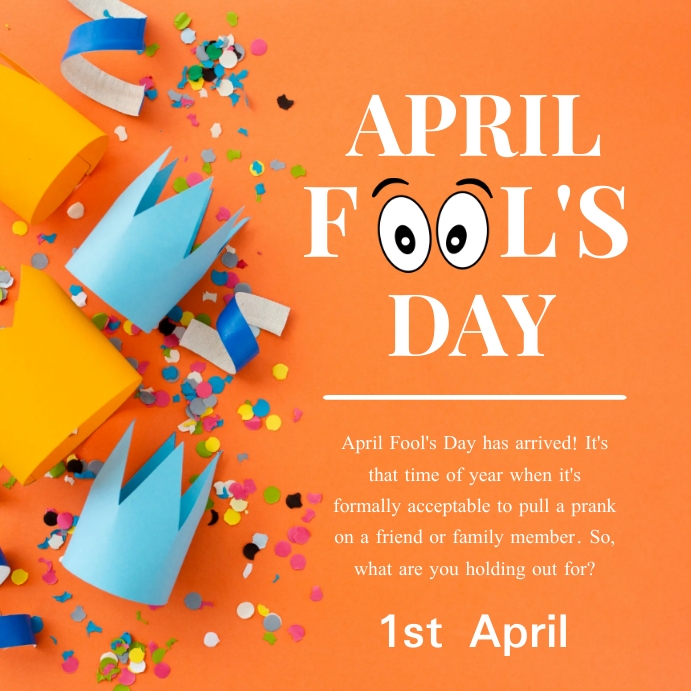 April Fool's day Instagram post. Wpis na Instagrama template