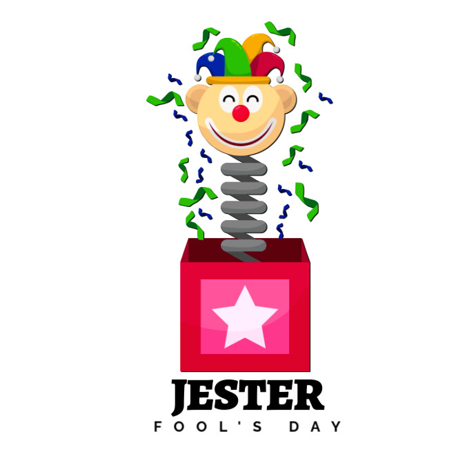 April fool's day jester cartoon logo mascot template