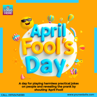 Arancione April Fool's Day โพสต์บน Instagram Template