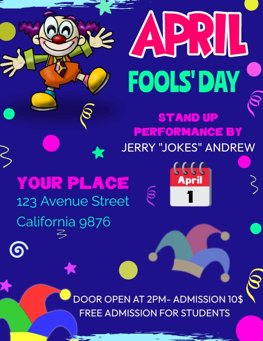 APRIL FOOLS' DAY_1 传单(美国信函) template