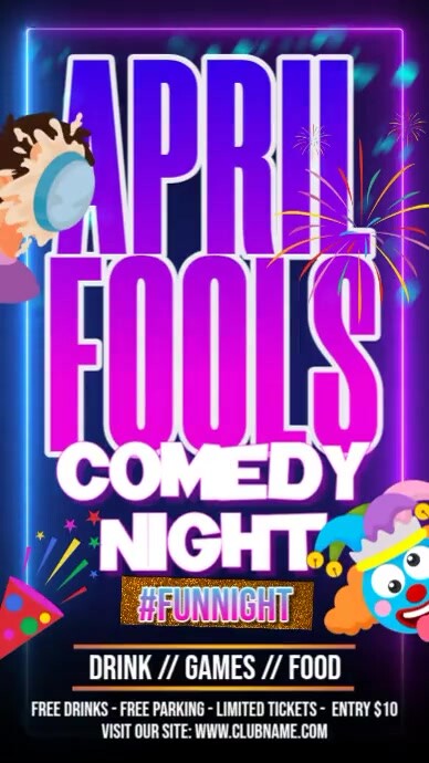 April Fools Comedy Night Template | PosterMyWall