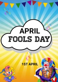 April fools Day, fools Day, hello April A3 template