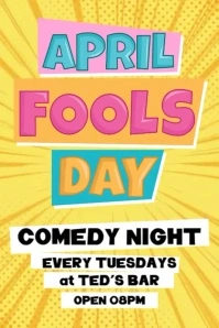 April Fools Day Comedy Day Cartaz template