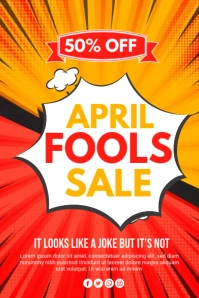 April Fools Day Sale Banner 4 × 6 Fuß template