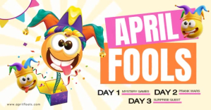 April Fools Event Banner Изображение, которым поделились на Facebook template