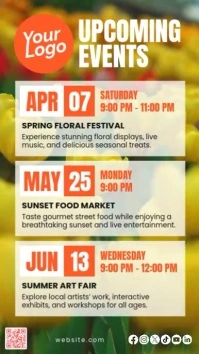 April May June Upcoming Events Schedule Video Instagram Story template