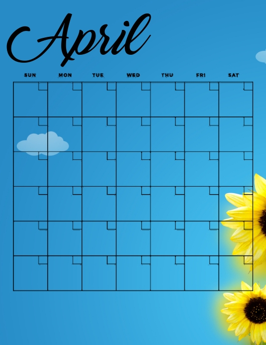 april monthly planner 传单(美国信函) template