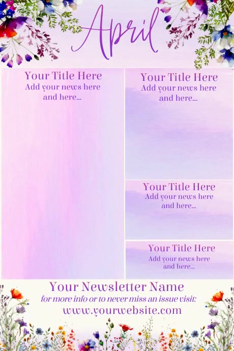 April Newsletter by Paula Poster template