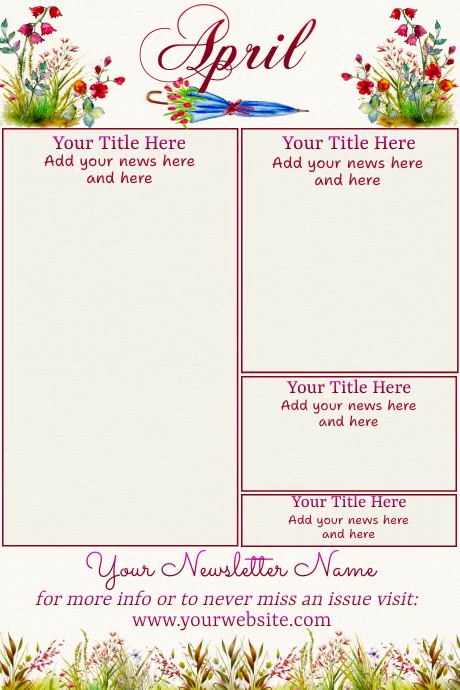 April Newsletter by Paula Poster template