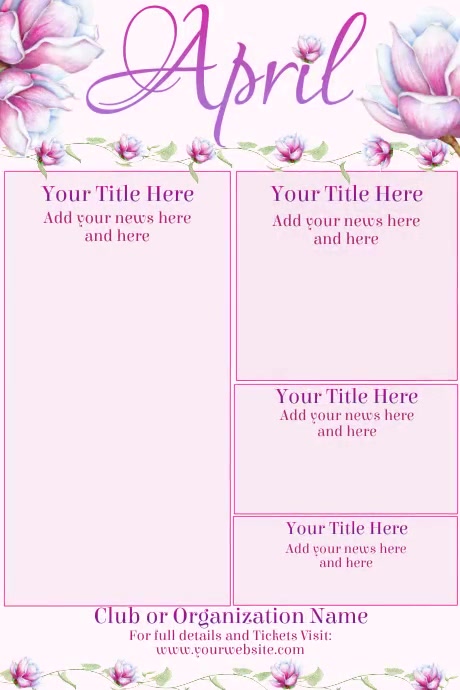 April Newsletter by Paula Poster template