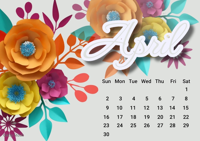 April Page Calender Template PosterMyWall