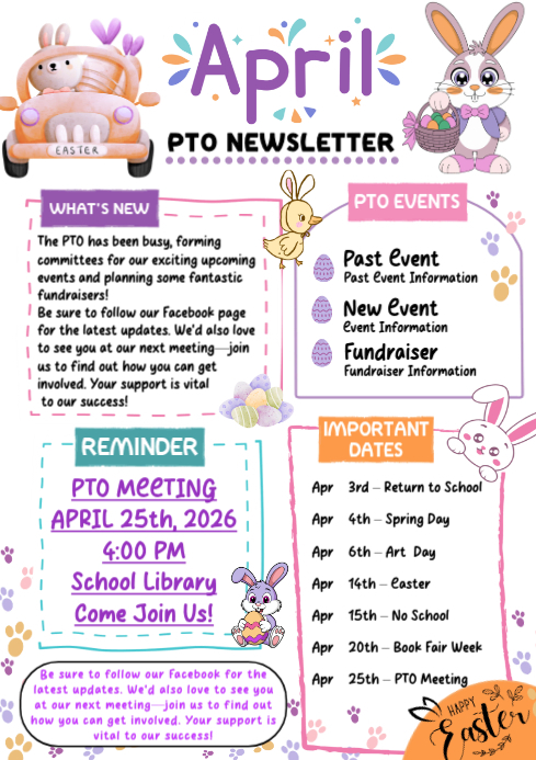 April PTO Newsletter Template | PosterMyWall