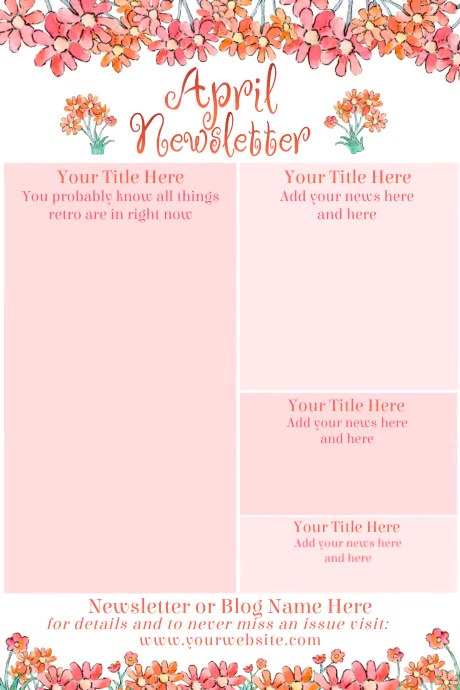 April Retro Newsletter Template | PosterMyWall