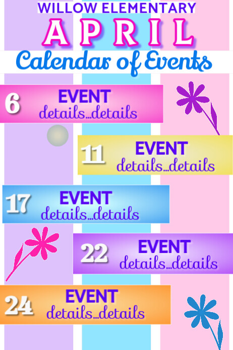 April School Events Template | PosterMyWall April School Events Template | PosterMyWall