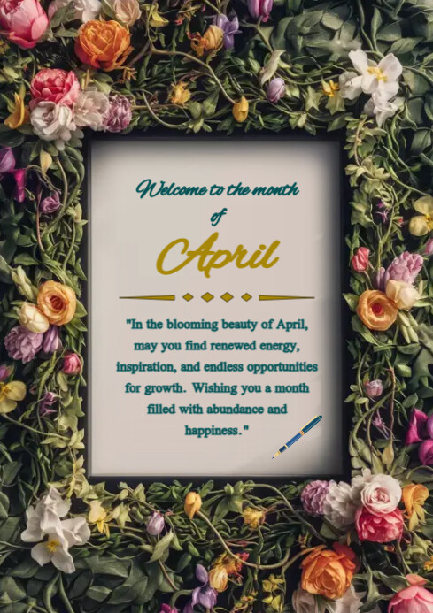 April Note Cards April template | PosterMyWall