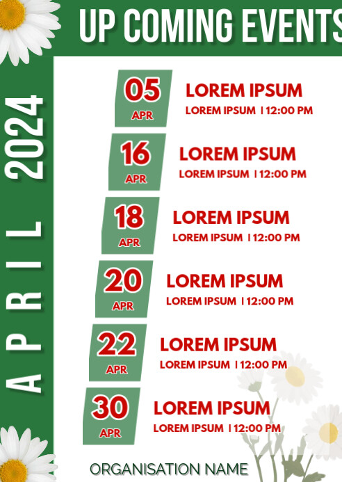 April upcoming events (1) Template | PosterMyWall