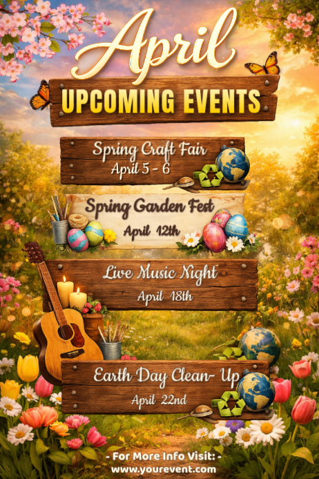 April Upcoming Events Poster Template | PosterMyWall