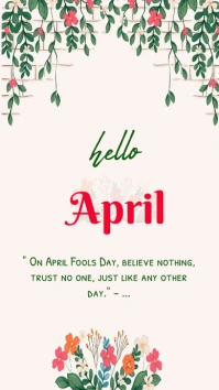 April welcom Historia de Instagram template