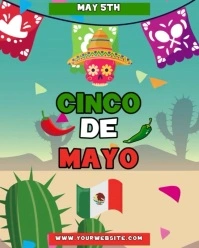 Aqua 3d Cinco De Mayo Instagram Portrait template