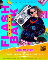 Aqua 3d Flashback Throwback Thursday Ladies Dj Night Club Disco Bar Party Event Flyer Template  Inst Instagram Portrait