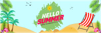 Aqua 3d Hello Summer Tajuk Twitter template