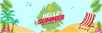 Aqua 3d Hello Summer Tajuk Twitter template