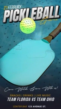 Aqua 3d Pickleball Instagram Reel Tiktok ad template