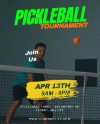 Aqua 3d Pickleball Tournament Instagram Portrait template