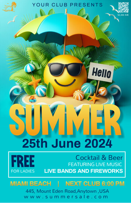 Summer Small Events Summer Party Event Tabloid Template | PosterMyWall