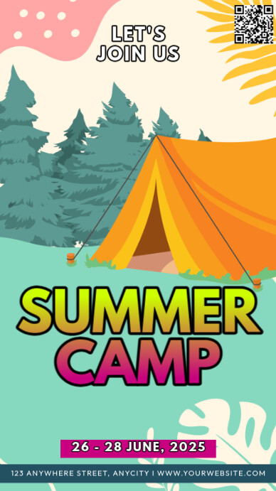 Aqua 3d Summer Camp Tampilan Digital (9:16) template