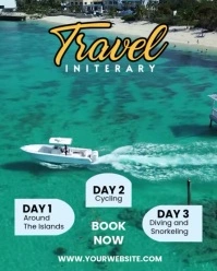 Aqua 3d Travel Itinerary Instagram Portrait template