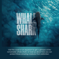Aqua 3d Whale Shark Instagram Post template