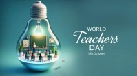 Aqua 3d World Teacher's Day Twitter Post Template