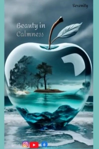Aqua Abstract 24in By 36in Poster Design Size, Turquoise Color Mixed With Grey Sky, A Transparent Gl Plakat template