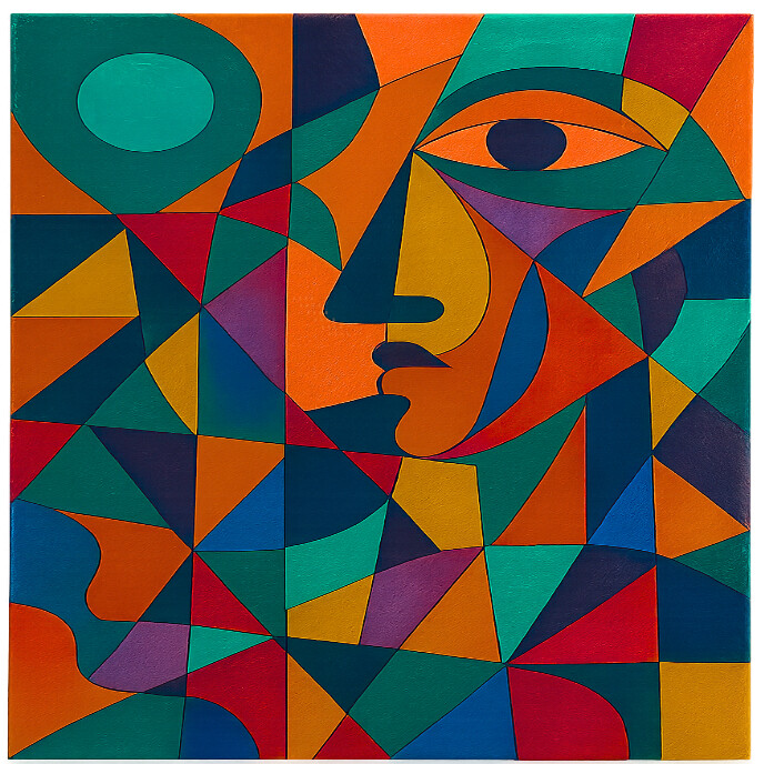 Aqua Abstract Fragments Of Thought Album Cover template